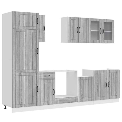 Set Mobili da Cucina 8 pz Kalmar Grigio Sonoma in Truciolato