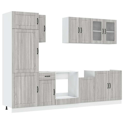 Set Mobili da Cucina 8 pz Kalmar Grigio Sonoma in Truciolato - homemem39