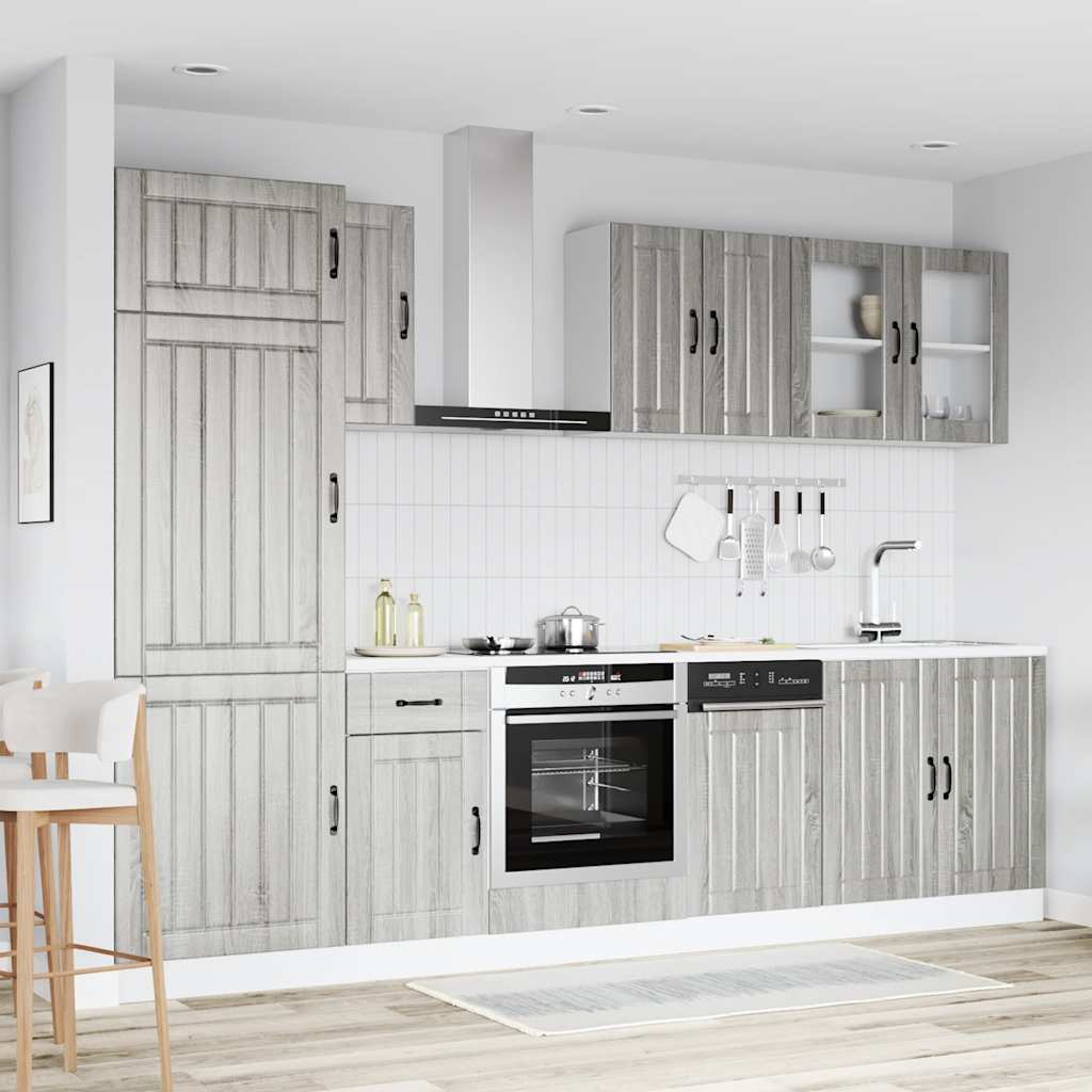 Set Mobili da Cucina 8 pz Kalmar Grigio Sonoma in Truciolato - homemem39
