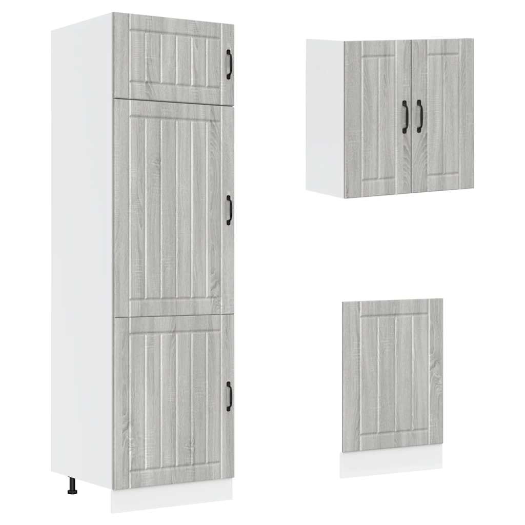 Set Mobili da Cucina 8 pz Kalmar Grigio Sonoma in Truciolato - homemem39