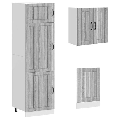 Set Mobili da Cucina 8 pz Kalmar Grigio Sonoma in Truciolato