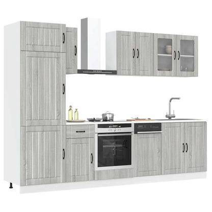 Set Mobili da Cucina 8 pz Kalmar Grigio Sonoma in Truciolato - homemem39