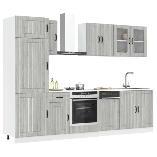 Set Mobili da Cucina 8 pz Kalmar Grigio Sonoma in Truciolato - homemem39