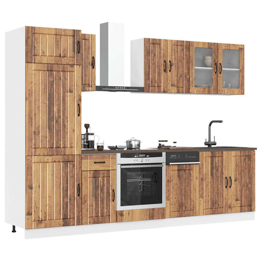 Set Mobili da Cucina 8 pz Kalmar Legno Vecchio in Truciolato - homemem39