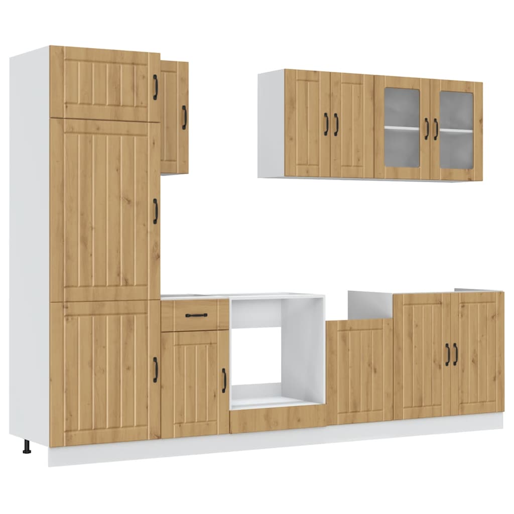 Set Mobili da Cucina 8 pz Kalmar Rovere Artigianale Truciolato - homemem39