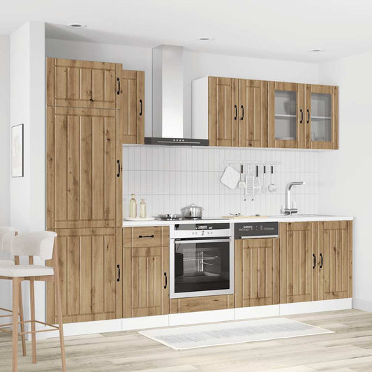 Set Mobili da Cucina 8 pz Kalmar Rovere Artigianale Truciolato