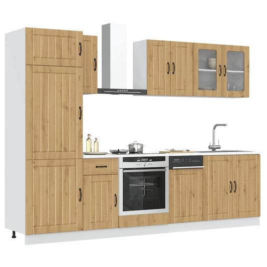 Set Mobili da Cucina 8 pz Kalmar Rovere Artigianale Truciolato