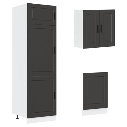 Set Mobili da Cucina 8 pz Kalmar Neri Legno Multistrato - homemem39