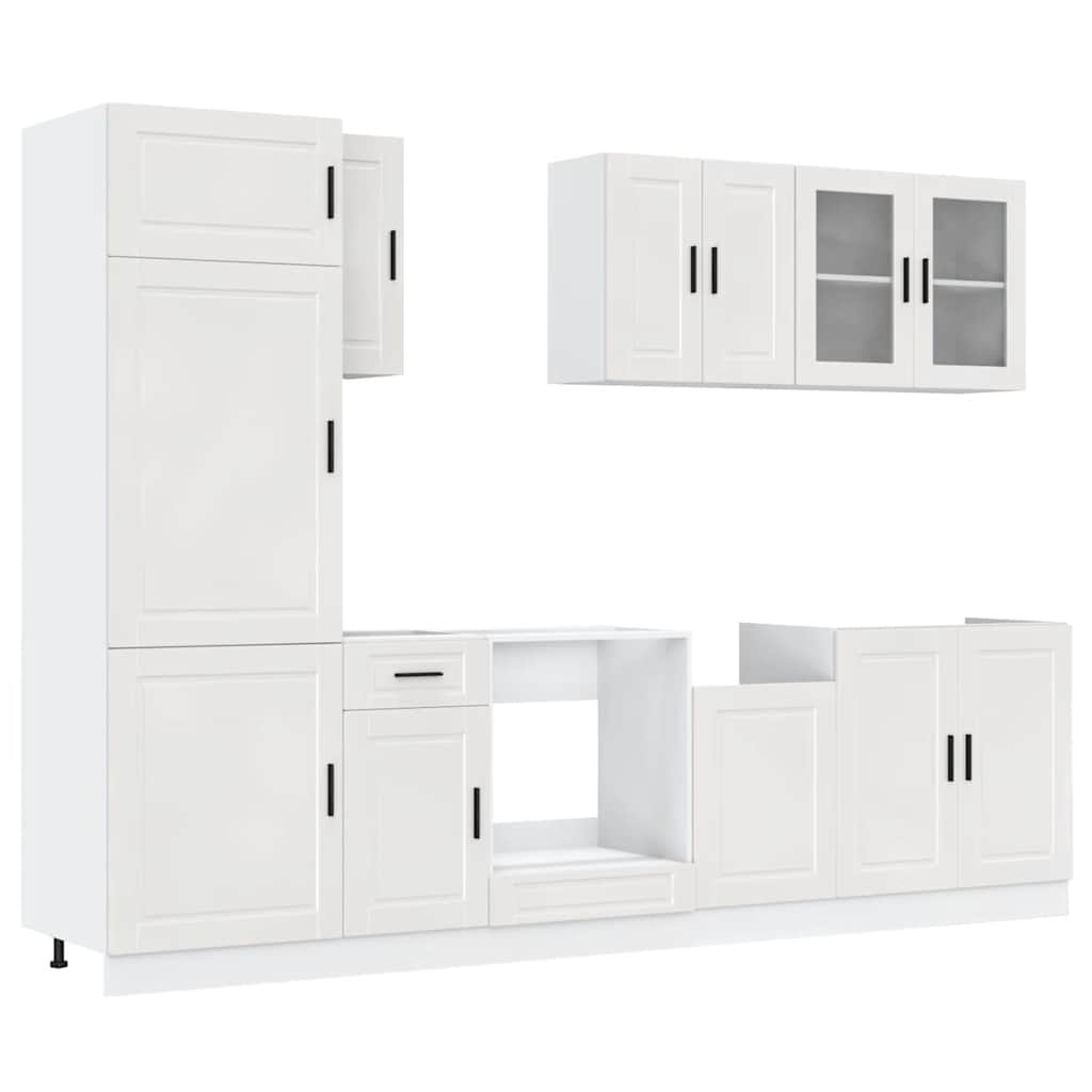Set Mobili da Cucina 8 pz Kalmar Bianchi Lucido in Truciolato - homemem39