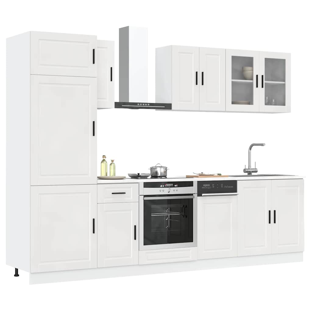 Set Mobili da Cucina 8 pz Kalmar Bianchi Lucido in Truciolato - homemem39