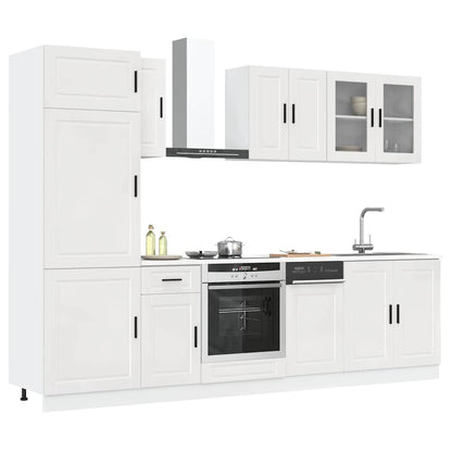 Set Mobili da Cucina 8 pz Kalmar Bianchi Lucido in Truciolato - homemem39