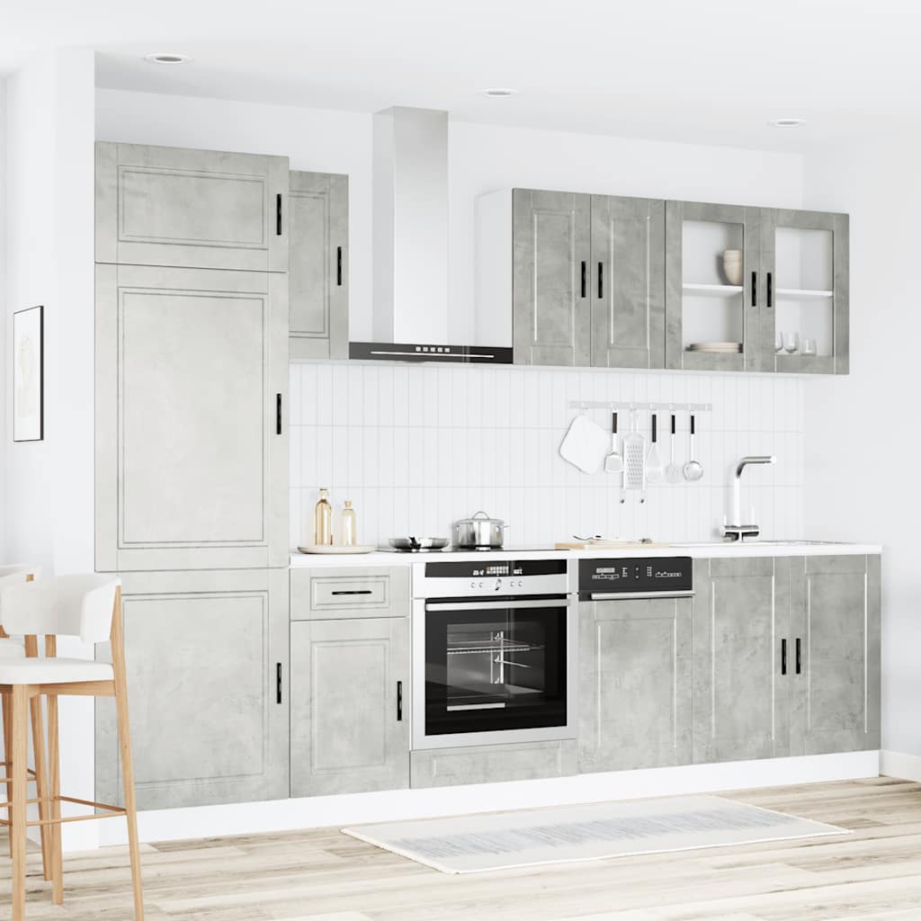 Set Mobili da Cucina 8 pz Kalmar Grigio Cemento in Truciolato - homemem39