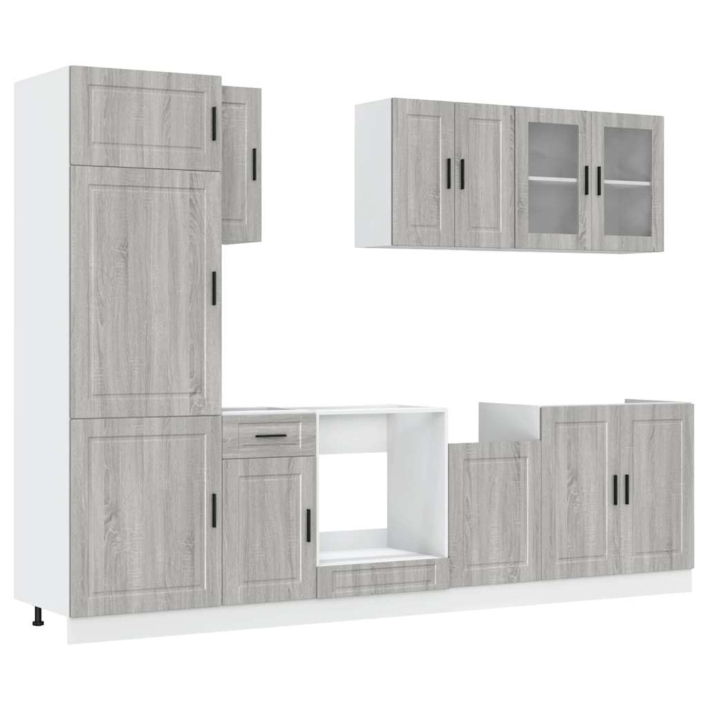 Set Mobili da Cucina 8 pz Kalmar Grigio Sonoma in Truciolato - homemem39