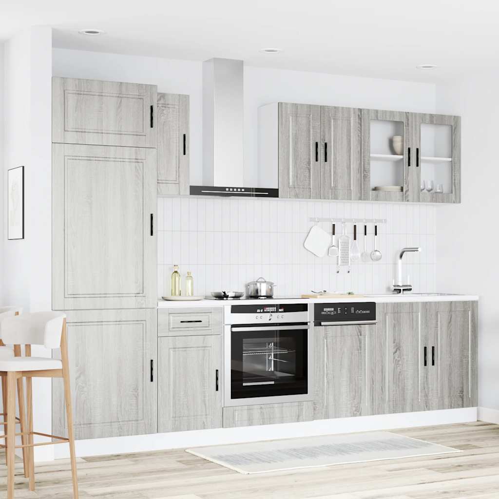 Set Mobili da Cucina 8 pz Kalmar Grigio Sonoma in Truciolato - homemem39