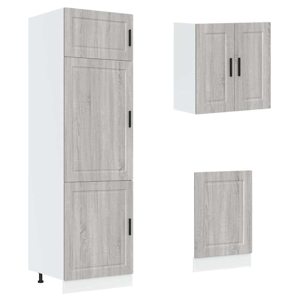 Set Mobili da Cucina 8 pz Kalmar Grigio Sonoma in Truciolato - homemem39