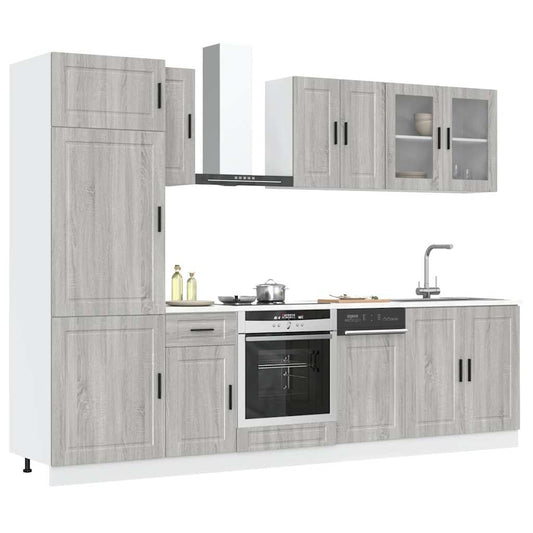 Set Mobili da Cucina 8 pz Kalmar Grigio Sonoma in Truciolato - homemem39
