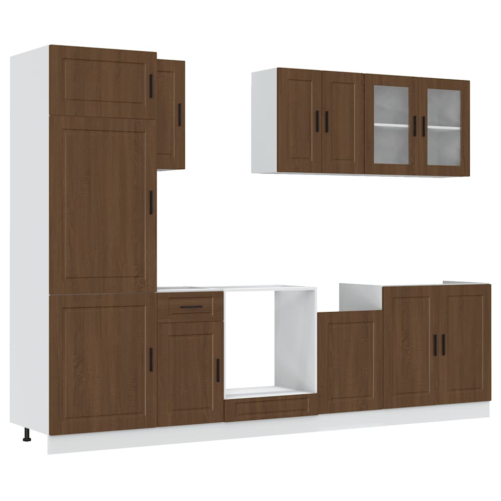 Set Mobili da Cucina 8 pz Kalmar Rovere Marrone in Truciolato | homemem39