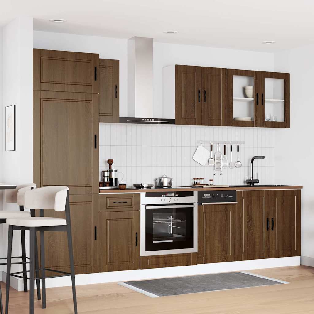 Set Mobili da Cucina 8 pz Kalmar Rovere Marrone in Truciolato | homemem39