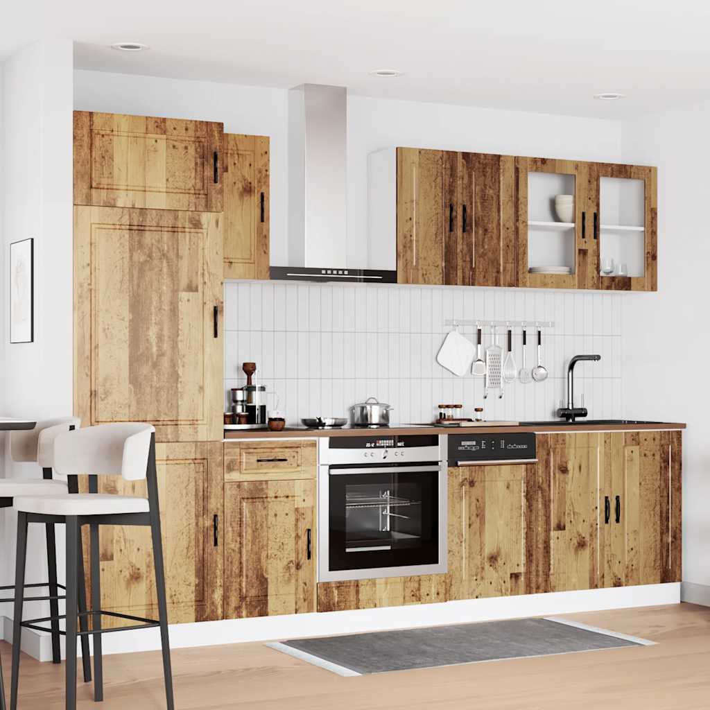 Set Mobili da Cucina 8 pz Kalmar Legno Vecchio in Truciolato | homemem39