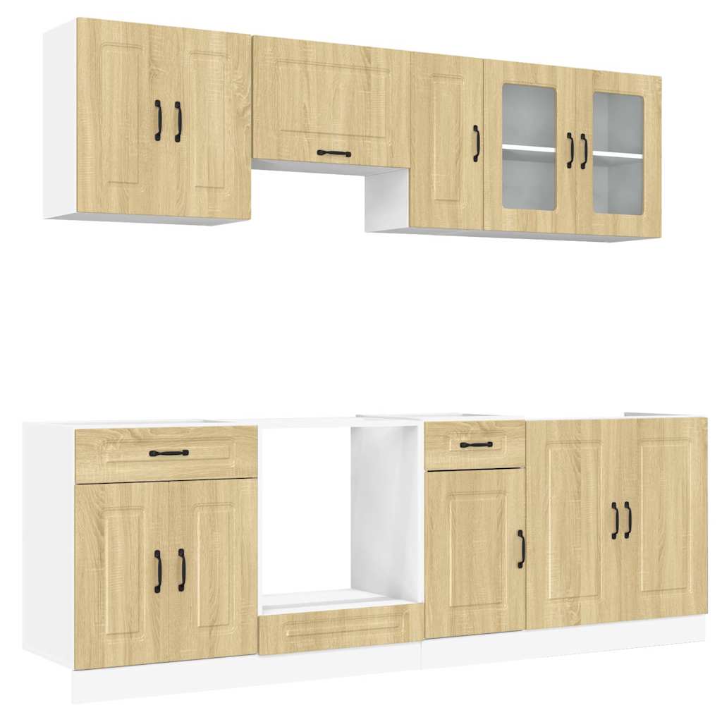 Set Mobili da Cucina 8 pz Kalmar Rovere Sonoma in Truciolato | homemem39