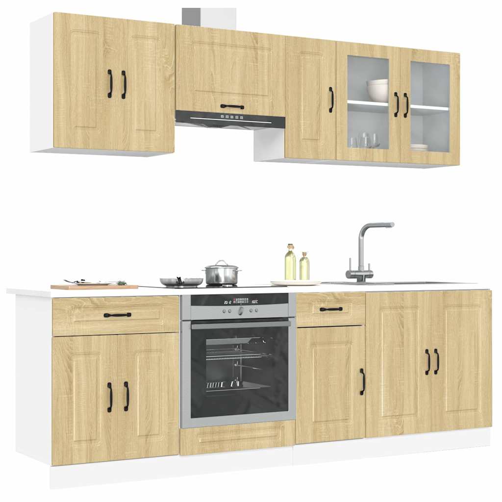 Set Mobili da Cucina 8 pz Kalmar Rovere Sonoma in Truciolato | homemem39