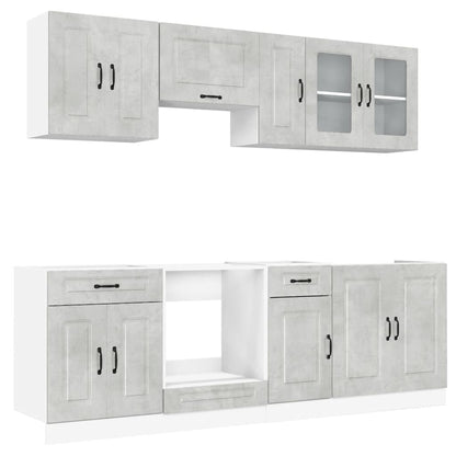 Set Mobili da Cucina 8 pz Kalmar Grigio Cemento in Truciolato - homemem39