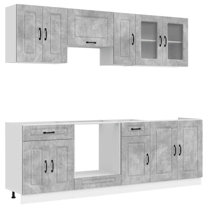 Set Mobili da Cucina 8 pz Kalmar Grigio Cemento in Truciolato - homemem39