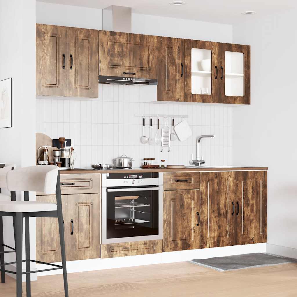 Set Mobili da Cucina 8 pz Kalmar Rovere Fumo Legno Multistrato - homemem39