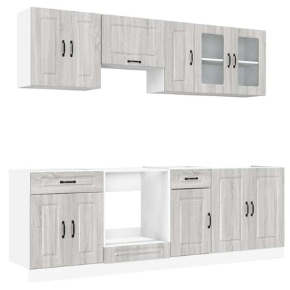 Set Mobili da Cucina 8 pz Kalmar Grigio Sonoma in Truciolato - homemem39
