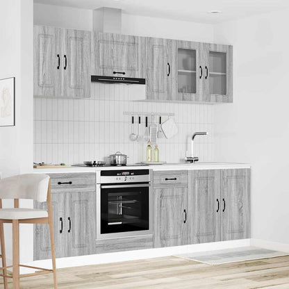Set Mobili da Cucina 8 pz Kalmar Grigio Sonoma in Truciolato - homemem39