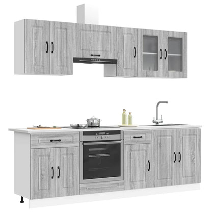 Set Mobili da Cucina 8 pz Kalmar Grigio Sonoma in Truciolato - homemem39