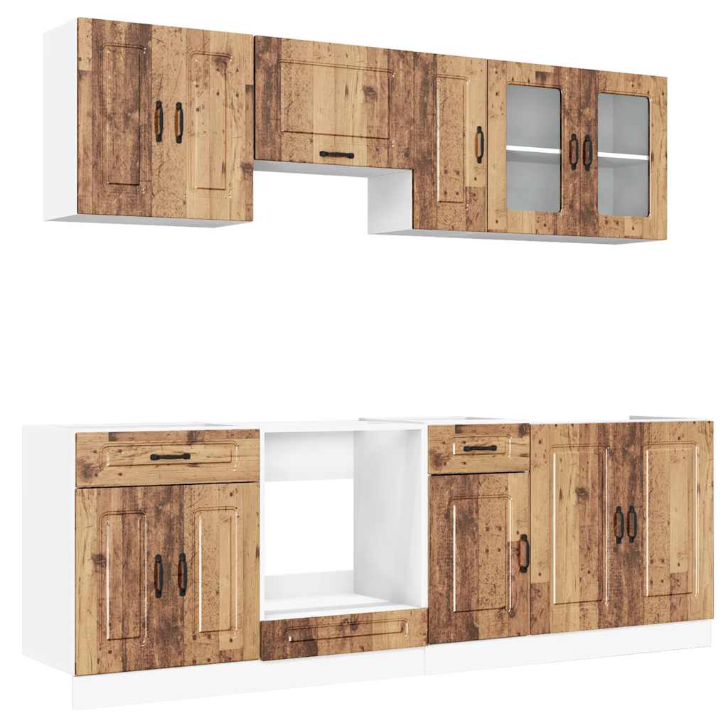 Set Mobili da Cucina 8 pz Kalmar Legno Vecchio in Truciolato - homemem39
