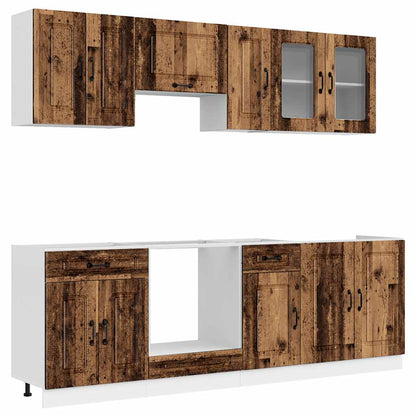 Set Mobili da Cucina 8 pz Kalmar Legno Vecchio in Truciolato - homemem39