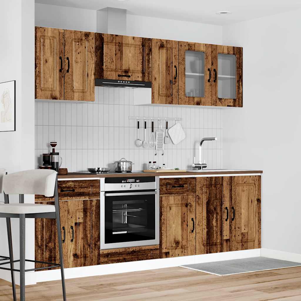 Set Mobili da Cucina 8 pz Kalmar Legno Vecchio in Truciolato - homemem39