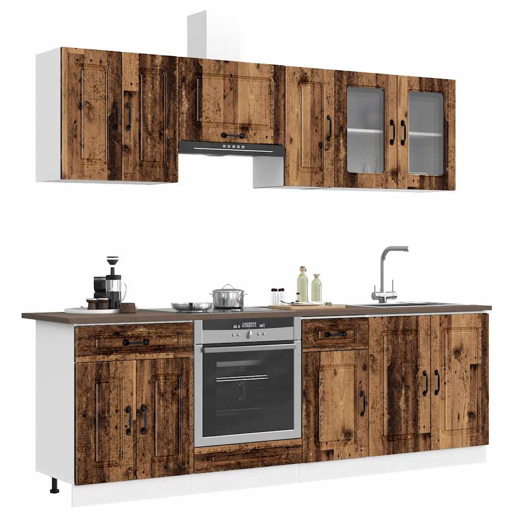 Set Mobili da Cucina 8 pz Kalmar Legno Vecchio in Truciolato - homemem39