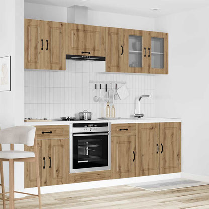 Set Mobili da Cucina 8 pz Kalmar Rovere Artigianale Truciolato - homemem39