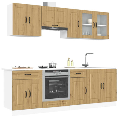 Set Mobili da Cucina 8 pz Kalmar Rovere Artigianale Truciolato - homemem39