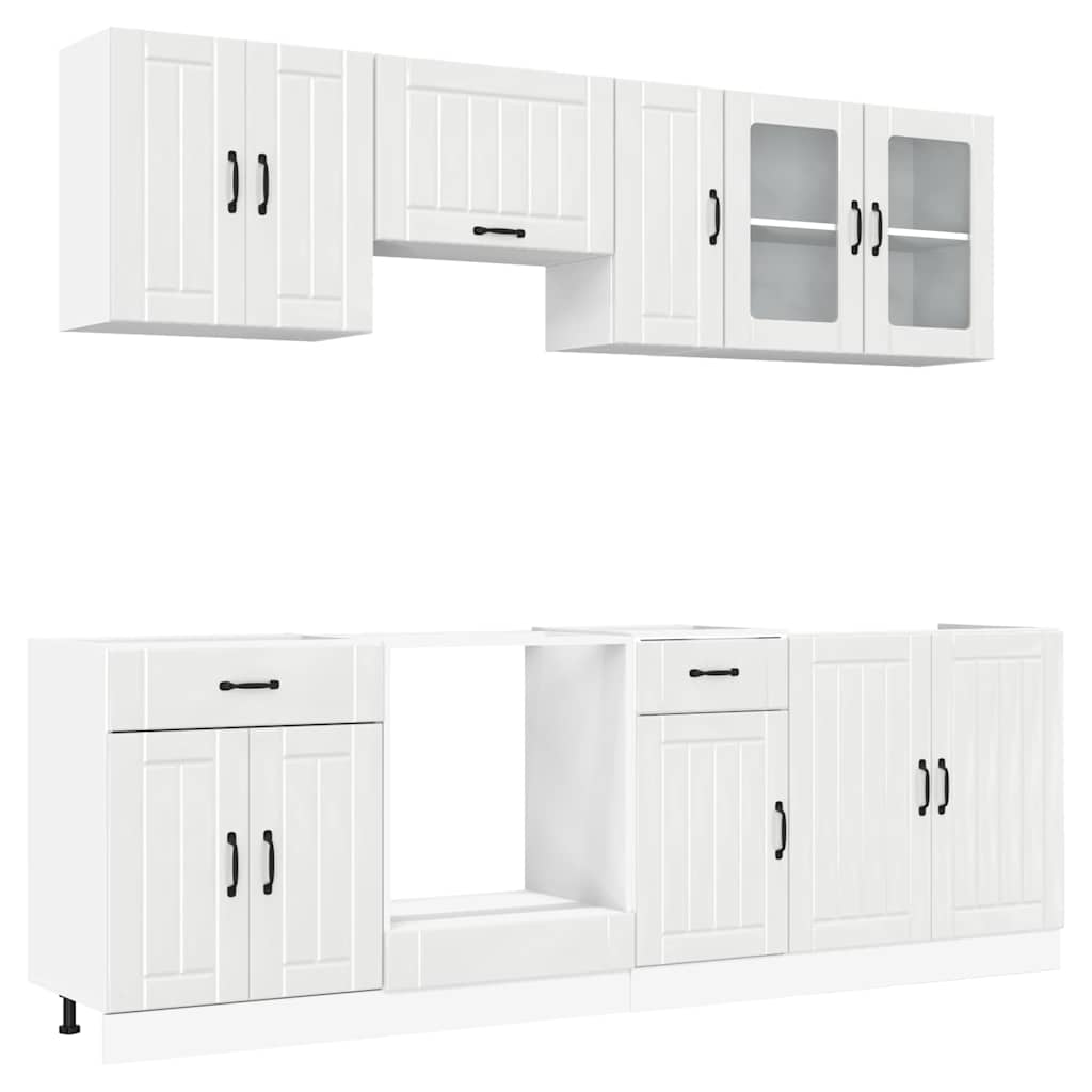 Set Mobili da Cucina 8 pz Lucca Bianchi Lucido in Truciolato - homemem39