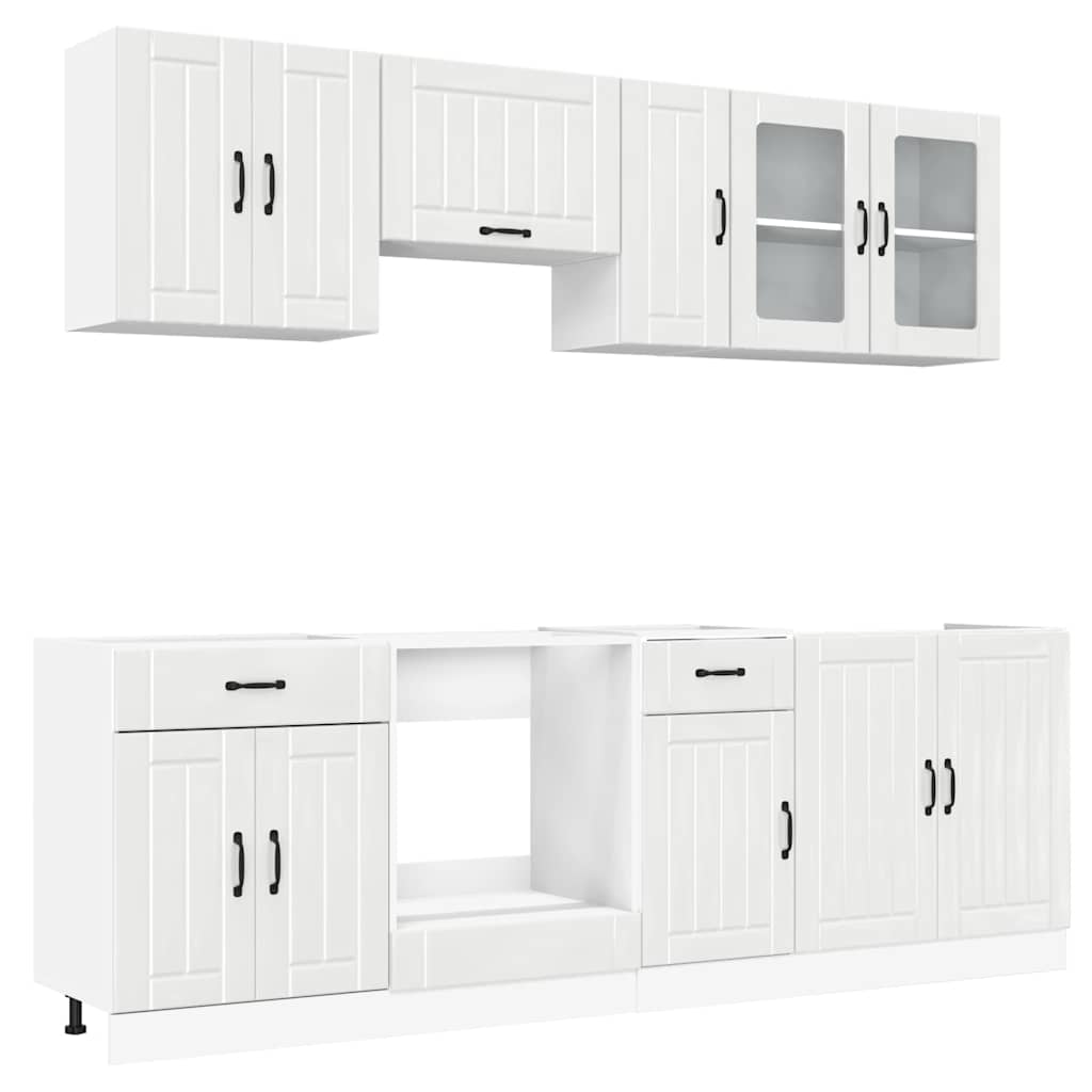 Set Mobili da Cucina 8 pz Kalmar Bianchi Lucido in Truciolato - homemem39