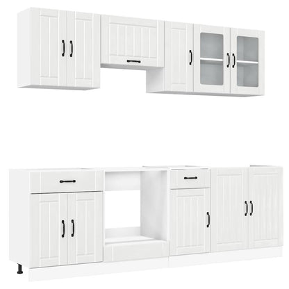 Set Mobili da Cucina 8 pz Kalmar Bianchi Lucido in Truciolato - homemem39