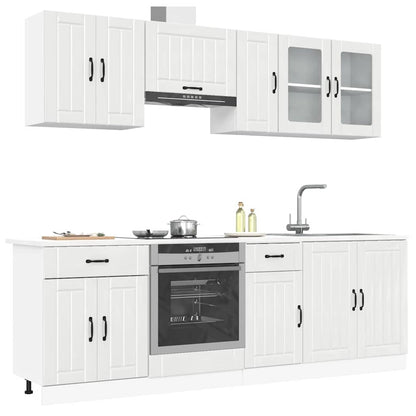 Set Mobili da Cucina 8 pz Kalmar Bianchi Lucido in Truciolato - homemem39