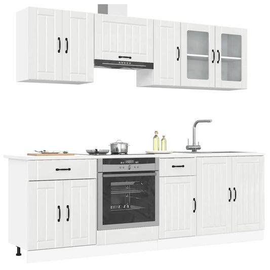 Set Mobili da Cucina 8 pz Kalmar Bianchi Lucido in Truciolato - homemem39