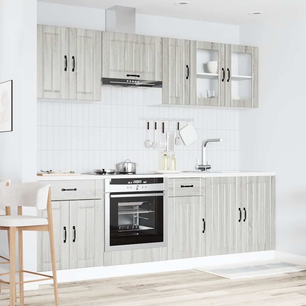 Set Mobili da Cucina 8 pz Kalmar Grigio Sonoma in Truciolato | homemem39