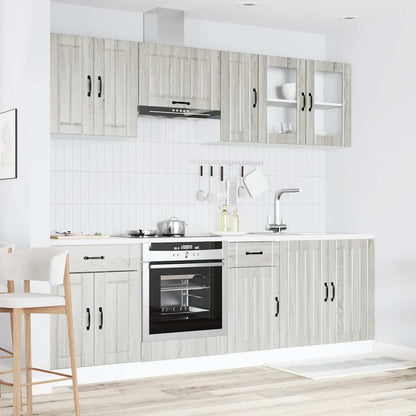 Set Mobili da Cucina 8 pz Kalmar Grigio Sonoma in Truciolato - homemem39