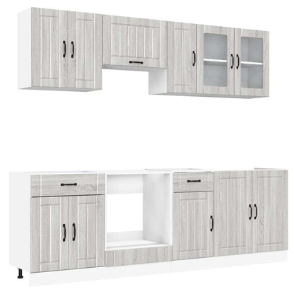 Set Mobili da Cucina 8 pz Kalmar Grigio Sonoma in Truciolato - homemem39