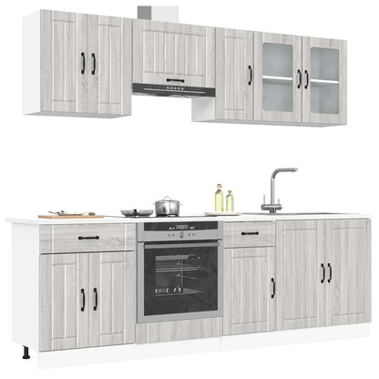 Set Mobili da Cucina 8 pz Kalmar Grigio Sonoma in Truciolato - homemem39