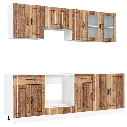 Set Mobili da Cucina 8 pz Kalmar Legno Vecchio in Truciolato - homemem39
