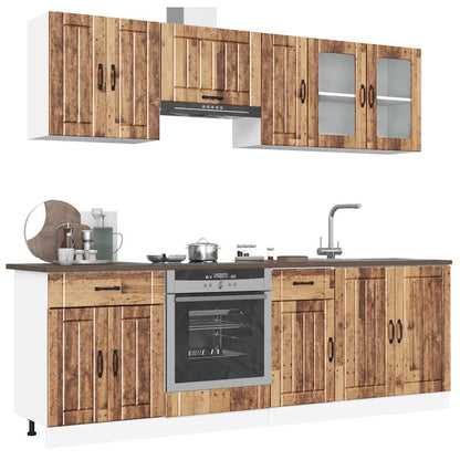 Set Mobili da Cucina 8 pz Kalmar Legno Vecchio in Truciolato - homemem39