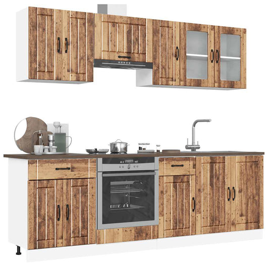 Set Mobili da Cucina 8 pz Kalmar Legno Vecchio in Truciolato - homemem39