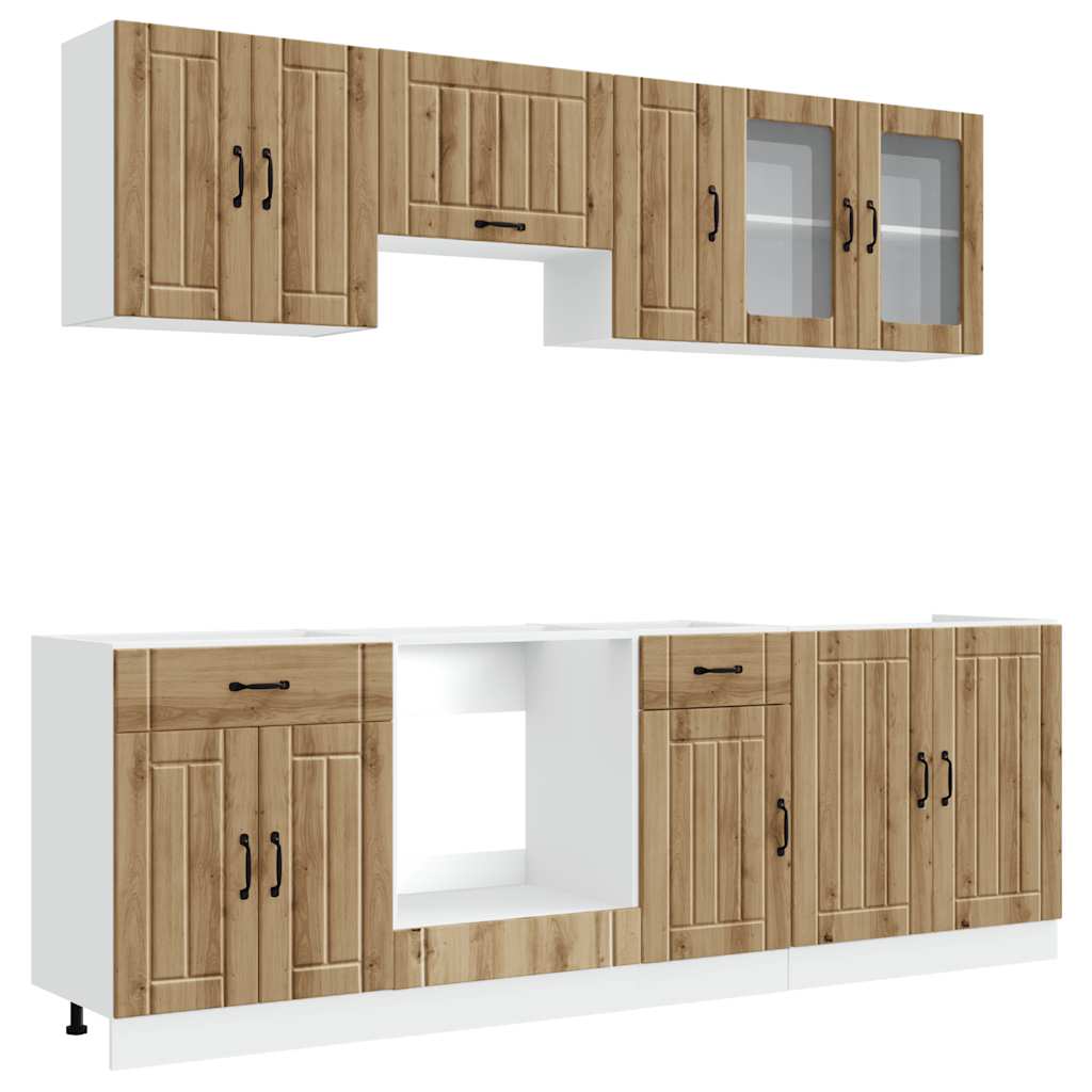 Set Mobili da Cucina 8 pz Kalmar Rovere Artigianale Truciolato - homemem39